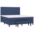 vidaXL Posteľný rám boxspring s matracom modrý 160x200 cm látka