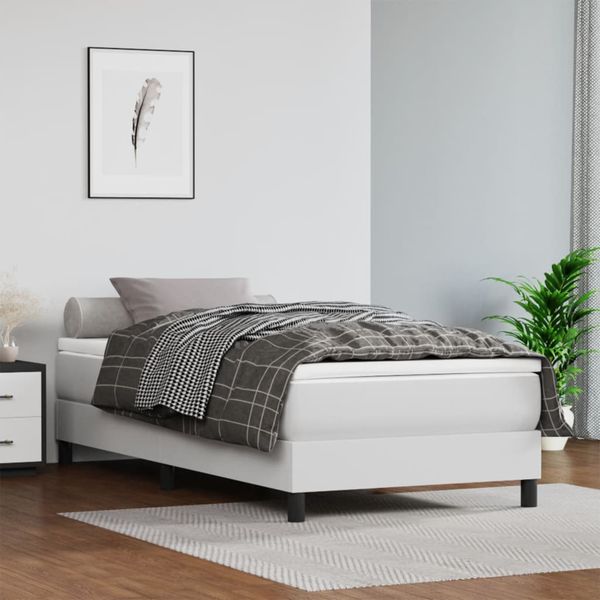 vidaXL Matrac s taštičkovými pružinami stredná tvrdosť biely 120x190x20 cm umelá koža