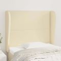vidaXL Čelo postele so záhybmi krémový 93x23x118/128 cm umelá koža