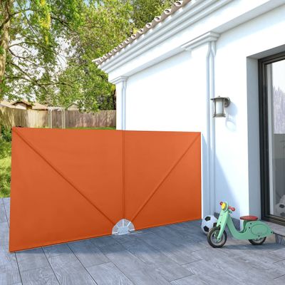 vidaXL Skladacia bočná markíza na terasu, tehlová 300x150 cm