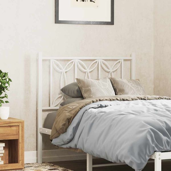 vidaXL Kovové náhradné čelo postele biele 90 cm