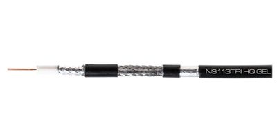 Koaxiálny kábel CONO-TECH RG6 NS100TRI, 1mm, CU/AL, Trishield, PE, 6,8mm, GEL 100m, fólia, čierny Koaxiálny kábel CONO-TECH RG6 NS100TRI, 1mm, CU/AL, Trishield, PE, 6,8mm, GEL 100m, fólia, čierny