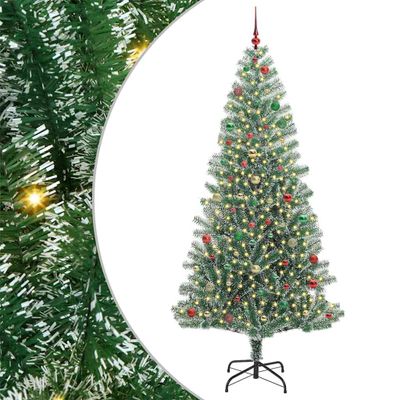 vidaXL Umelý vianočný stromček, snehom obalený, s LED svetlom 240 cm