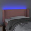 vidaXL Čelo postele s LED ružové 93x16x78/88 cm zamat