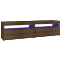 vidaXL TV skrinky s LED svetlami 2 ks hnedý dub 75x35x40 cm