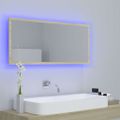 vidaXL LED kúpeľňové zrkadlo dubu sonoma 100x8,5x37 cm, akryl