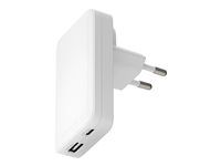 Sieťový adaptér - slim - 45 Watt - 2 výstupné konektory (USB-C, USB) - biela