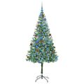 vidaXL Umelý vianočný stromček s 300 LED-i Zelená 180 cm PVC a oceľ