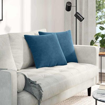 vidaXL Vankúše na pohovku 2 pcs Modrá 45 x 45 cm Kordúrová tkanina