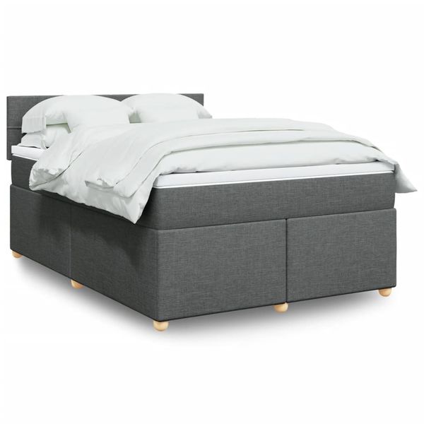 vidaXL Boxspring posteľ s matracom tmavosivá 160x200 cm látka
