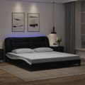 vidaXL Rám postele s LED bez matraca Hvar čierno-biely 180x200 cm