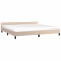 vidaXL Posteľný rám s čelom bez matraca kapučínový 200x200 cm