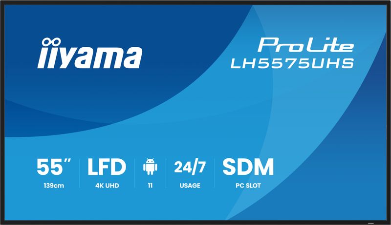 55'' iiyama LH5575UHS-B2AG: IPS, 4K UHD, Android, 24/7