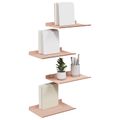 vidaXL Závesná polica 4 ks Ružová 30 x 18 x 2,5 cm Oceľ