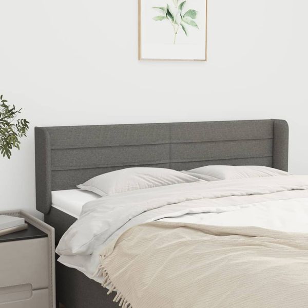 vidaXL Čelo postele so záhybmi tmavosivé 147x16x78/88 cm látka
