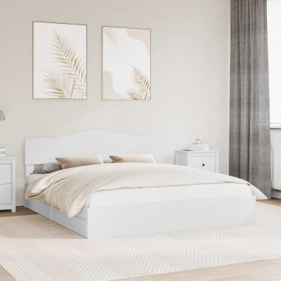 vidaXL Úložná posteľ so zásuvkou Biela 180 x 200 cm Kompozitné drevo