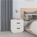 vidaXL Nočný stolík biely 40x34x45 cm masívne borovicové drevo