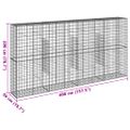 vidaXL Gabiónový kôš s krytom 400x50x200 cm pozinkované železo