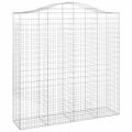vidaXL Oblúkový gabionový kôš 8 ks 200x50x200/220cm pozinkované železo
