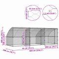 vidaXL Psí kennel 3 ks Strieborná 6 x 2 x 2 m Pozinkovaná oceľ