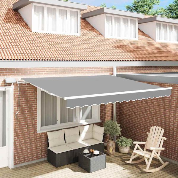 vidaXL Rám markízy so svetlami LED diódy Biela 350 x 250 cm Hliník