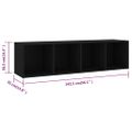 vidaXL TV skrinky 3 ks čierne 142,5x35x36,5 cm drevotrieska