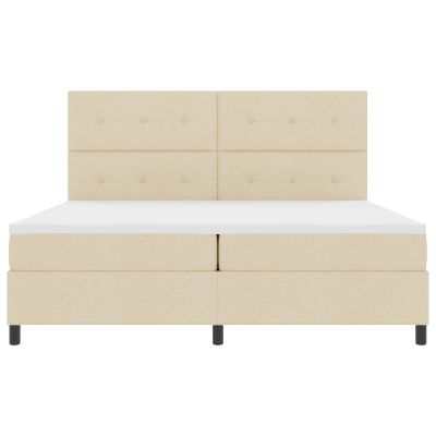 vidaXL Posteľ s pružinovým rámom Krémová 200 x 200 cm látka