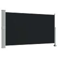vidaXL Zaťahovacia bočná markíza na terasu 140x300 cm, čierna