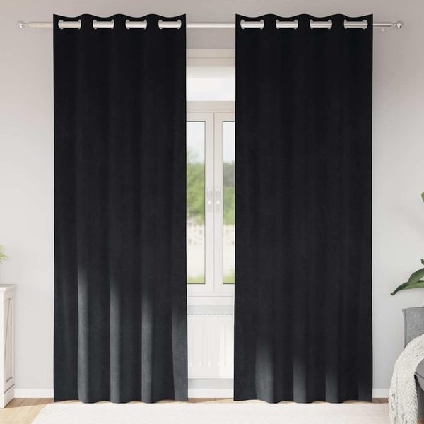 vidaXL Zatemňovacie závesy 2 pcs Čierna 140 x 245 cm Zamat