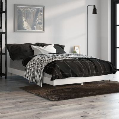 vidaXL Posteľný rám lesklý biely 120x190 cm kompozitné drevo