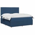 vidaXL LED boxspring posteľ s matracom Modrá 140 x 200 cm Látka