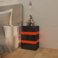 vidaXL Nočný stolík s LED, lesklý čierny 45x35x67 cm, kompozitné drevo