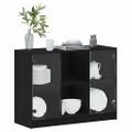 vidaXL Servírovacia skriňa Čierny dub 100 x 37 x 75.5 cm