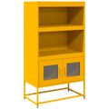 vidaXL Highboard horčicová žltá 68x39x123 cm Oceľ