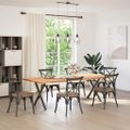vidaXL Nohy k jedálenskému stolu v tvare X, 2 ks, prírodná oceľ, 80 x (72-73) cm, oceľ
