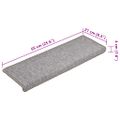 vidaXL Schodové rohože 15 ks 65x21x4 cm svetlosivé s obdĺžnikovým okrajom
