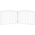 vidaXL Brána pre psa skladacia 2 panely biela 160 cm topoľové drevo