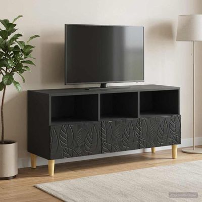 vidaXL TV skrinka 102 x 34,5 x 50 cm Čierna Kompozitné drevo