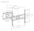 SUNNE by Elite Screens držák na zeď pro LCD a TV 37 - 86"/ kloubový/ max. 50 kg/ náklon -15° +5°/ otočení 180° držák na TV, kloubový, 37"–86", 50 kg, VESA 600×400, náklon +5°/–15°, otocení ±90°, ocel, cerný