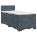 vidaXL Posteľ boxspring s matracom Tmavosivá 80 x 200 cm Zamat