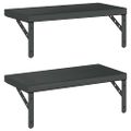 vidaXL Nástenné police 2 ks 50x23,5 cm, čierne, nehrdzavejúca oceľ