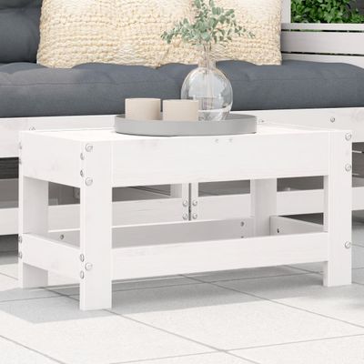 vidaXL Záhradná taburetka biela 62x30x32 cm masívna borovica