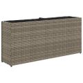 vidaXL Záhradné kvetináče 2 nádoby 2 ks sivé 90x20x40 cm polyratan