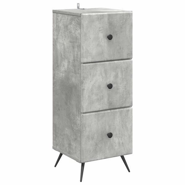 vidaXL Zásuvkový kabinet Betónovo sivá 33 x 34,5 x 90 cm