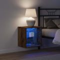 vidaXL Floating Shelf with LED Light Hnedá 40 x 28,5 x 40 cm