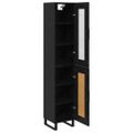 vidaXL Highboard Čierny dub 34,5 x 34 x 180 cm Kompozitné drevo