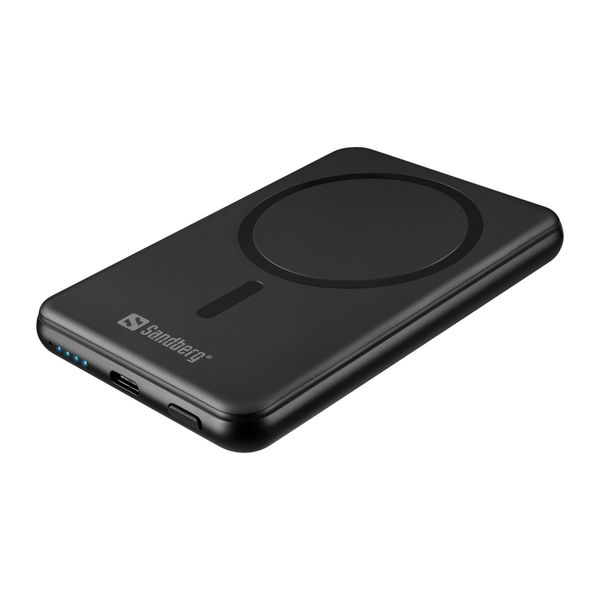 Sandberg SemiSolidState Magnet Powerbank 5000 mAh PD20W, magnetická powerbanka, čierna