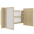 vidaXL LED kúpeľňová zrkadlová skrinka dub sonoma 80x12x45 cm akryl