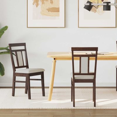 vidaXL Jedálenská stolička 2 pcs Svetlohnedá a svetlá