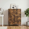 vidaXL Servírovacia skriňa Dymový dub 66 x 34,5 x 91,5 cm